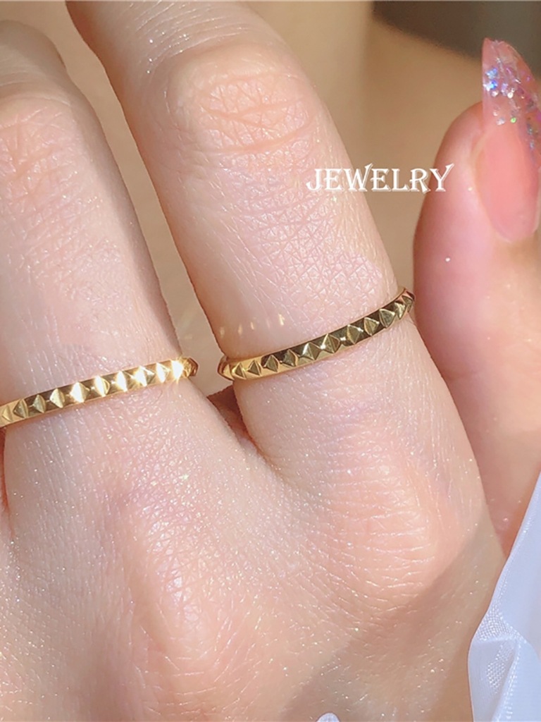 3g Weight Simple Style Geometric Titanium Steel Plating Rings