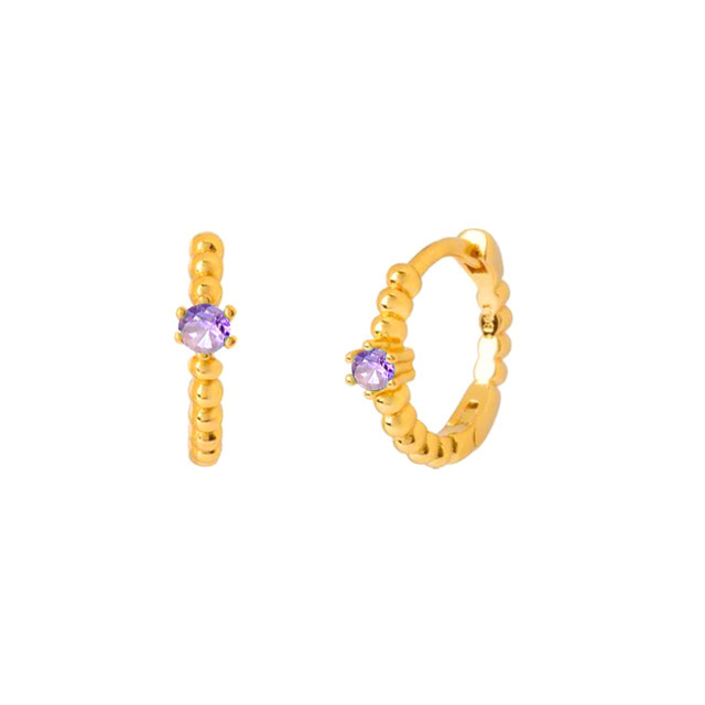 Nuevos productos en Europa y América, moda más vendida transfronteriza, encanto, circón morado, pendientes, pendientes, hebillas, lujo ligero