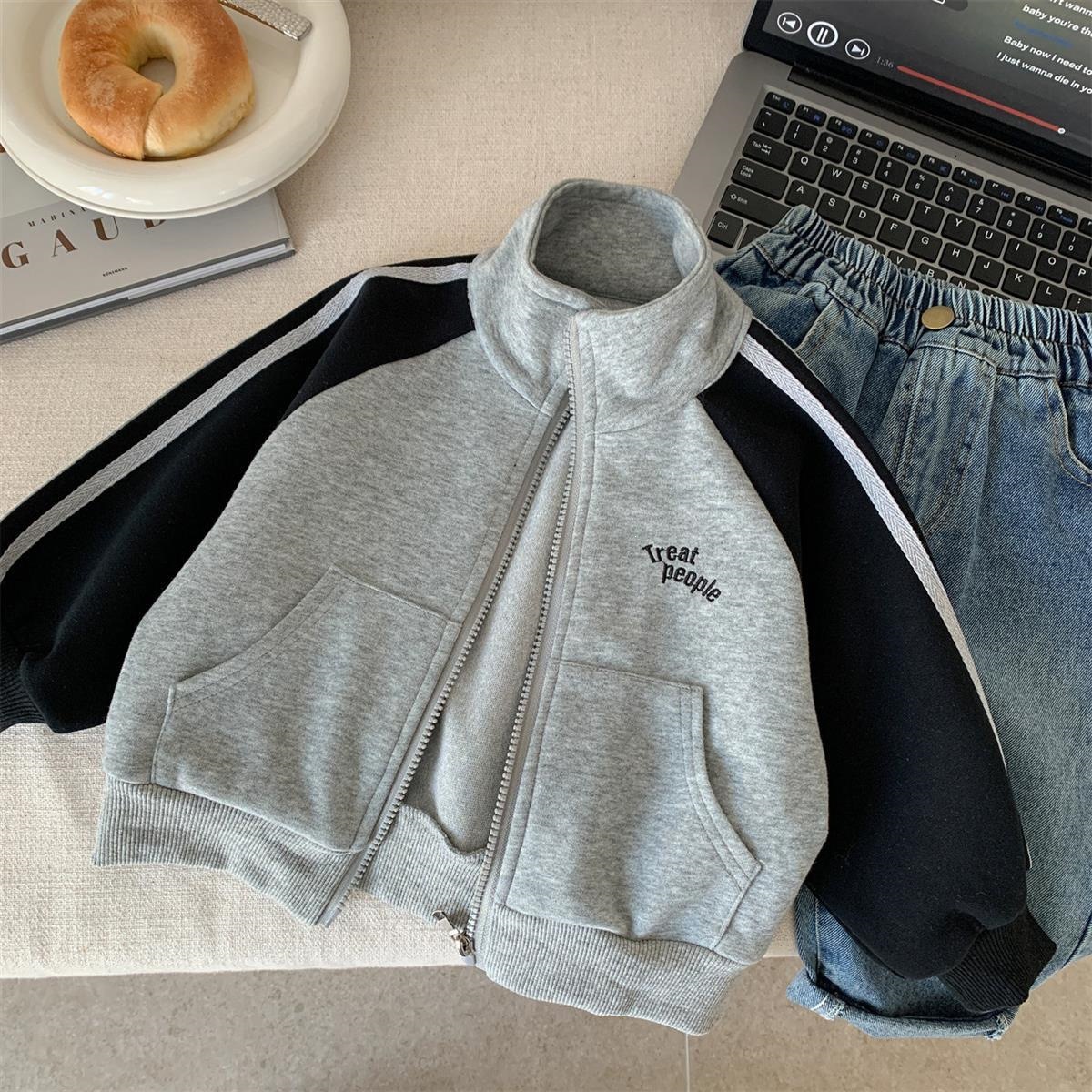 Children's spring jacket with zipper for leisure