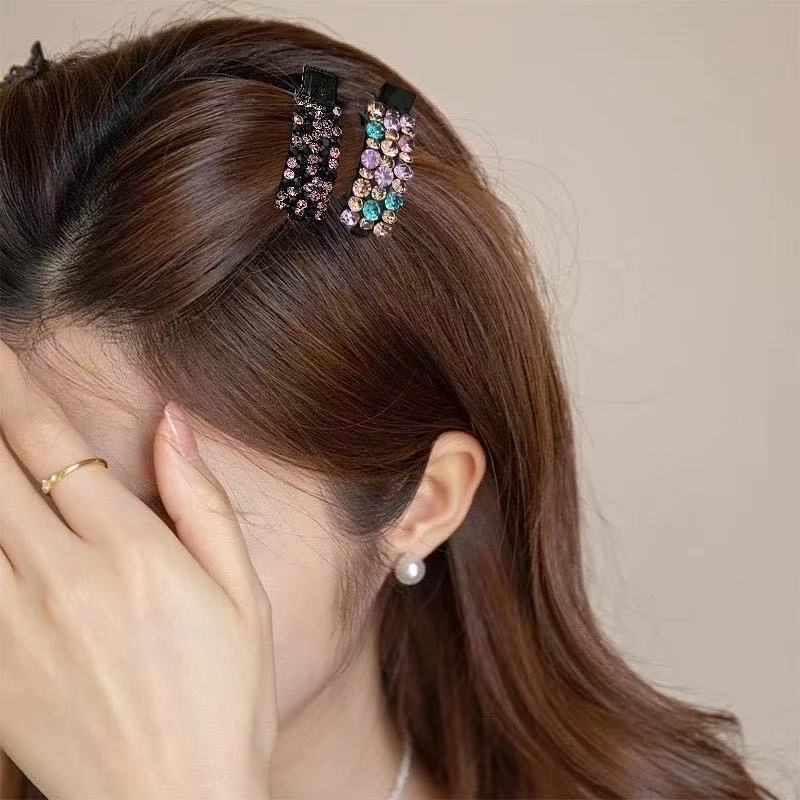 精致侧边刘海碎发彩色水钻发夹女抓夹小夹子少女气质感发卡批发品|undefined