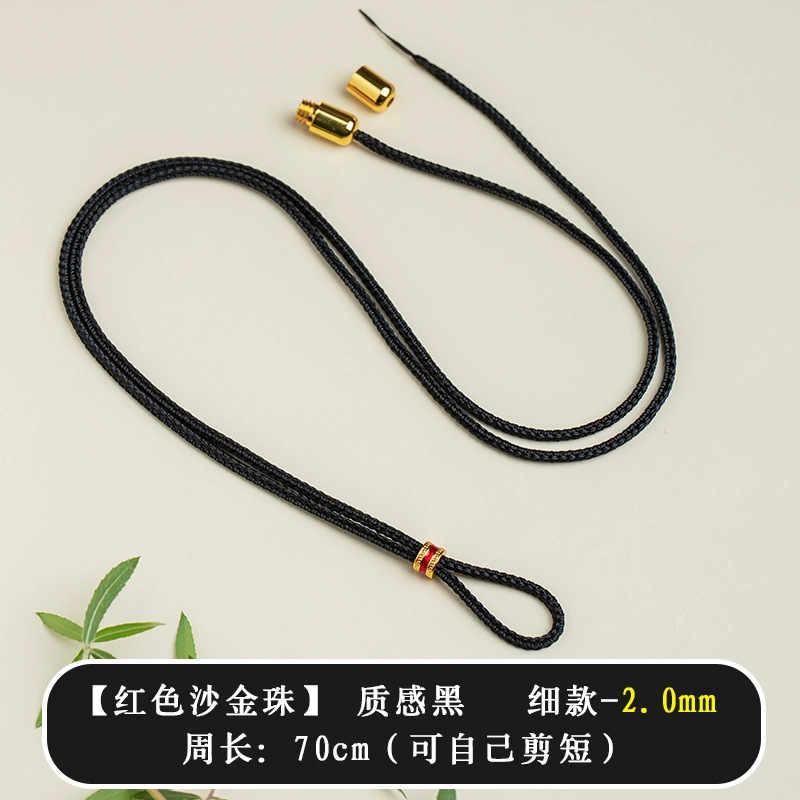 Ping An de alta gama cuerdas de collar colgante de oro cuerdas de mano tejida ocho tesoros brújula anillo cabeza de Buda