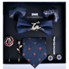 Men's classic suit, festive bow tie, burgundy set, gift box