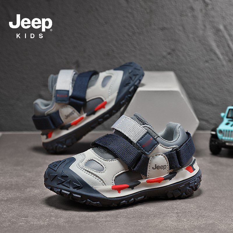 Jeep童鞋2025冬季新款皮面防水防滑男童运动鞋便捷魔术贴女童跑步|undefined
