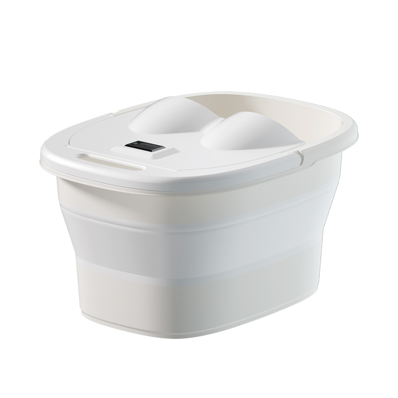 Cubo de baño de pies con cinturón plegable, baño de pies, baño de pies portátil que se puede almacenar, cubo de lavado de pies sobre la pantorrilla, cubo de alta profundidad, baño de pies