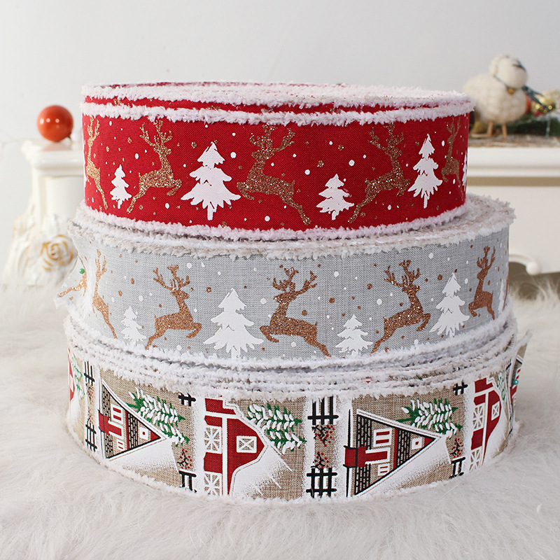 Christmas Decorations 6.5cm * 2 m Linen White Ribbon Ribbon Handmade diy Ornaments Christmas Tree Decorations Christmas Decorations 6.5cm * 2 m Linen White Ribbon Ribbon Handmade diy Ornaments Christmas Tree Decorations