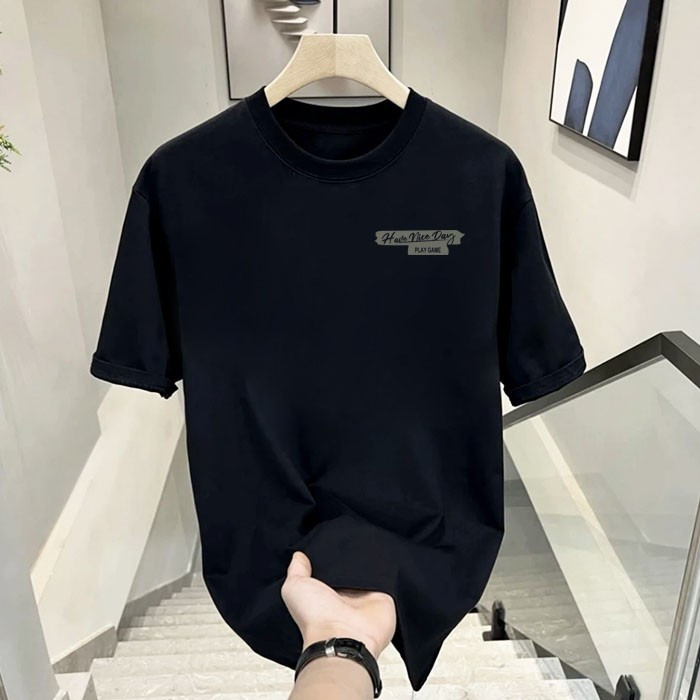 T-shirt à manches courtes grande taille pour homme, 136 kg, style américain, coupe ample, 100 % coton, extra large_voghion.com