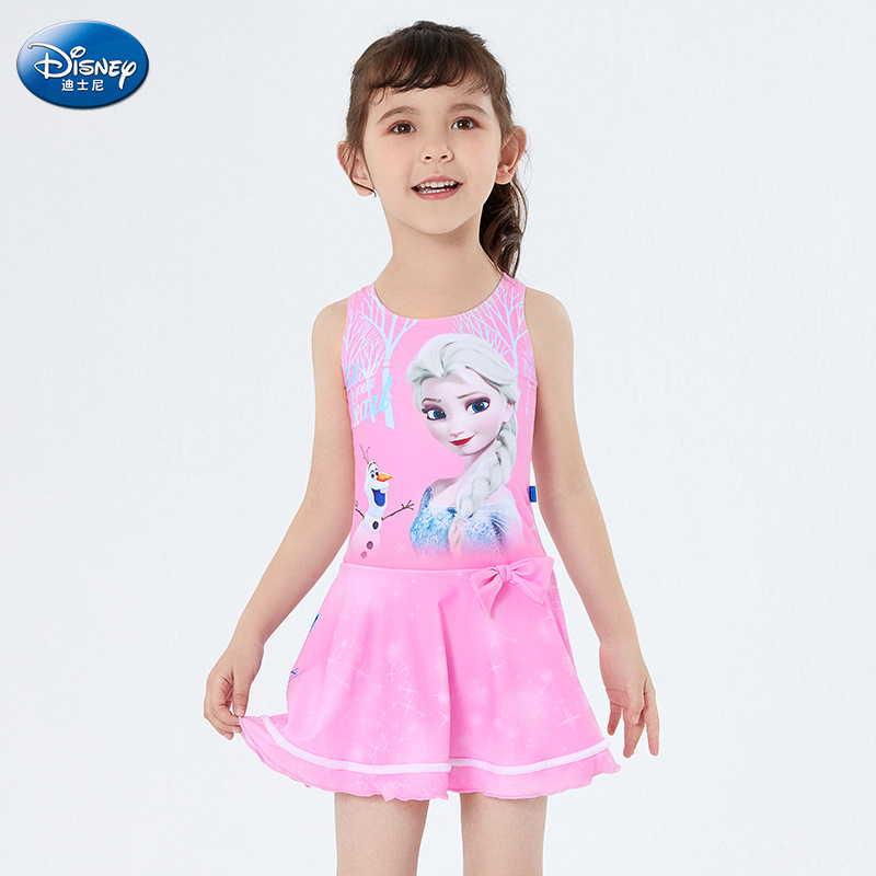 Children's Swimsuit Girls Middle-aged Children's Students Girls Quick-drying Sunscreen One-piece Skirt Type Little Princess Swimsuit