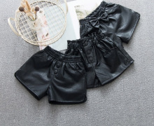 冬季新款皮裤女童加绒宝宝裤子外穿洋气打底裤2025短裤小女孩宽松