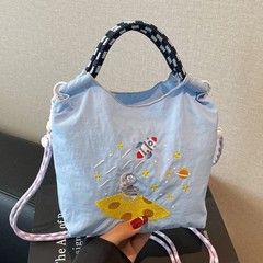 ファッショナブルで多用途なソリッドカラーのミニクロスボディバッグレディースハンドバッグコントラストカラー漫画刺繍通勤ショルダーバッグ携帯電話バッグ