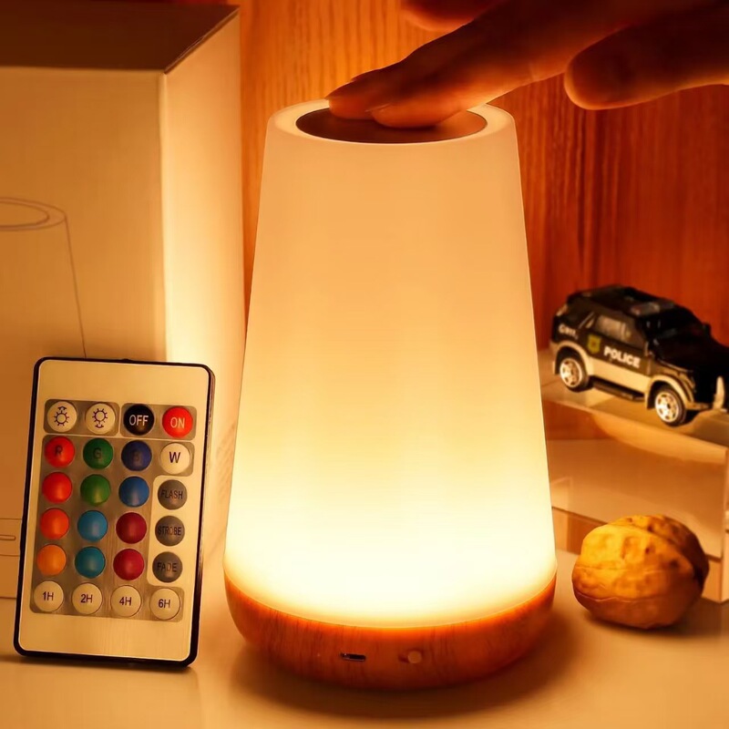 Wood grain table lamp, touch-sensitive lamp, bedside decorative table lamp, high-end ambiance light, rechargeable night light, 13-color remote control dimming Wood grain table lamp, touch-sensitive lamp, bedside decorative table lamp, high-end ambiance light, rechargeable night light, 13-color remote control dimming