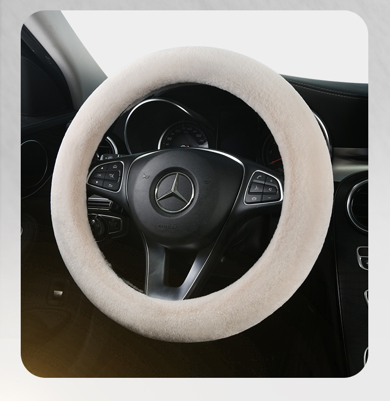 Car steering wheel cover winter plush mink velvet winter warm solid color handle short fluff cross-border a generation of hair