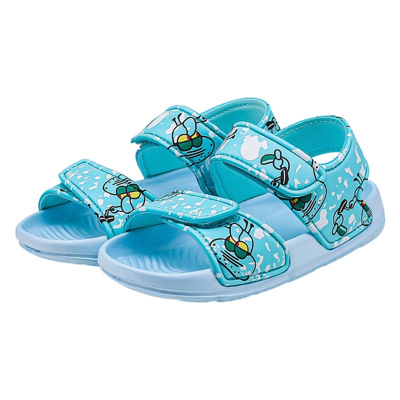 2023 nuevas sandalias de los niños del verano suave inferior dedo del pie velcro dibujos animados playa los