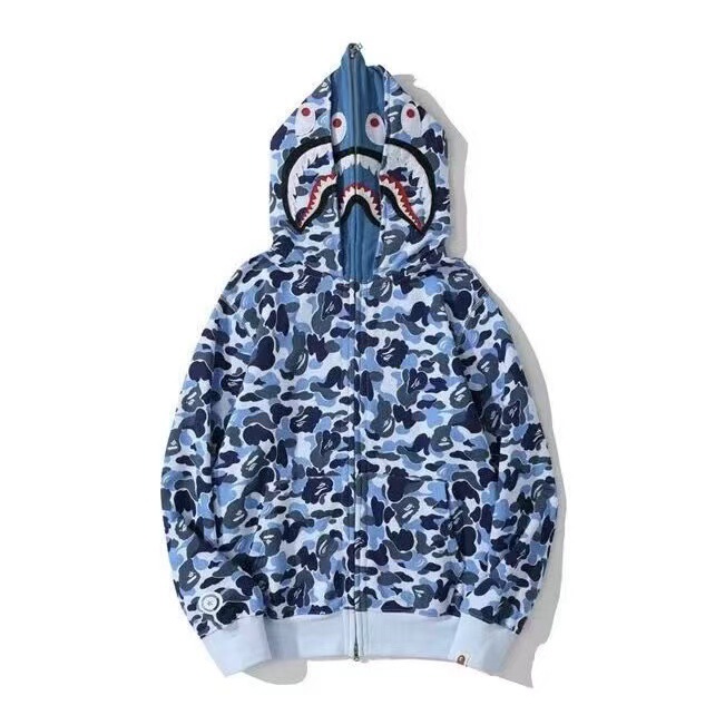 2026 Shark Mouth Camouflage Pattern Double Hooded Sweatshirt Unisex Hooded Zip-Up Jacket Autumn/Winter Style Coat for Men 2026 Shark Mouth Camouflage Pattern Double Hooded Sweatshirt Unisex Hooded Zip-Up Jacket Autumn/Winter Style Coat for Men