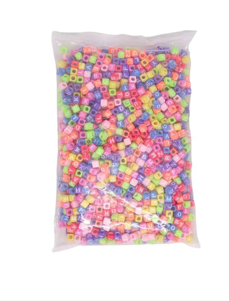 Bolsas de macarón con cuentas de letras, varios estilos, pulsera de bricolaje con cuentas de letras y fabricación de joyas, venta caliente transfronteriza