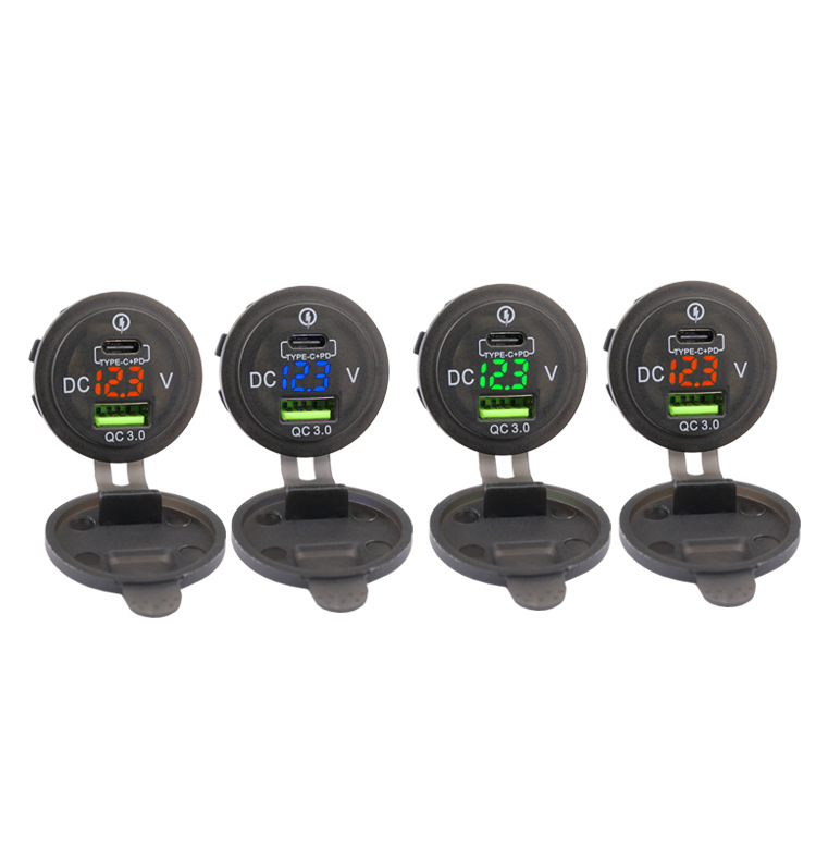 Motorcycle Car Modified Car Charger Qc3.0 +Pd Charger Type-C Port Smart Shunt USB Car Charger
