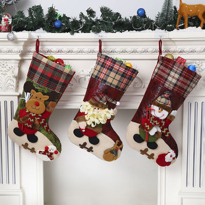 圣诞装饰袜圣诞节礼物大号袜子儿童礼物饰品幼儿园礼品袋场景布置|ru