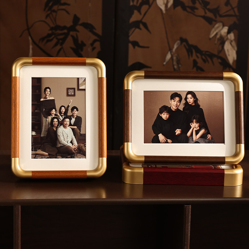 Solid Wood Rounded Corner Photo Frame for Tabletop Display, High-End Photo Printing, 6-Inch, 7-Inch, 8-Inch, with DIY Wall-Mounted Empty Frame