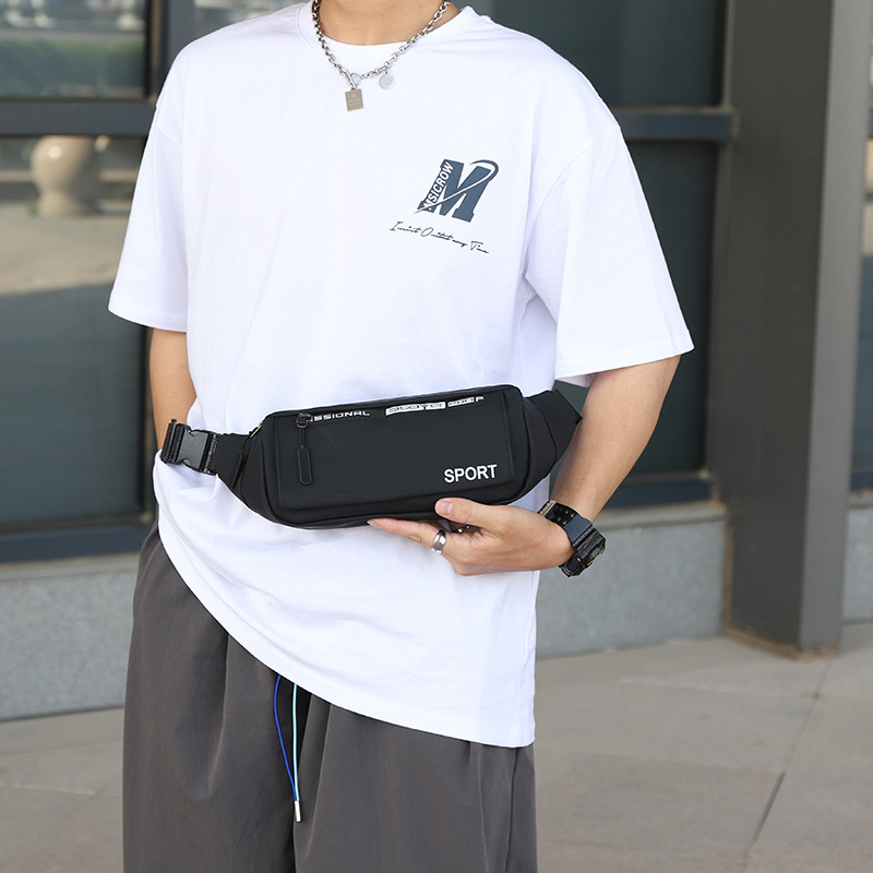 Nuevo bolso de cintura al aire libre para hombres y mujeres tela espumosa impermeable bolsa de pecho de viaje de ocio con cremallera oculta fábrica directa