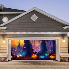 聖誕節老人車庫背景布氣氛裝飾派對橫幅萬聖節南瓜掛旗聖誕掛布