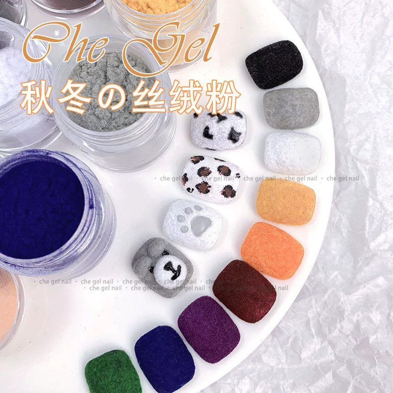 Японский стиль большой емкости ногтей бархат плюш порошок Снег бархат порошок осень и зима украшения для ногтей свитер ногтей шерсть порошок оптом