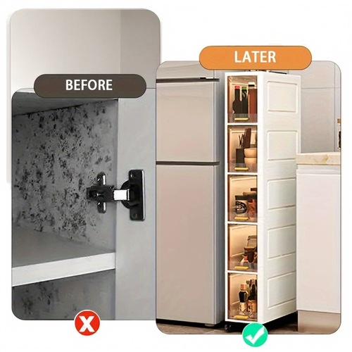 Storage cabinet modern large capacity foldable cabinet multi-layer transparent storage cabinet clothes toys narrow slot cabinet multi-layer foldable