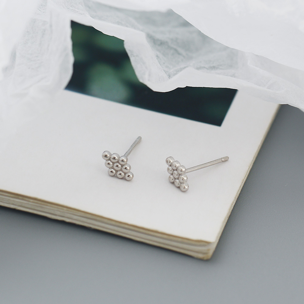 Fashion Square Silver Earrings Plating 925 Silver Earrings