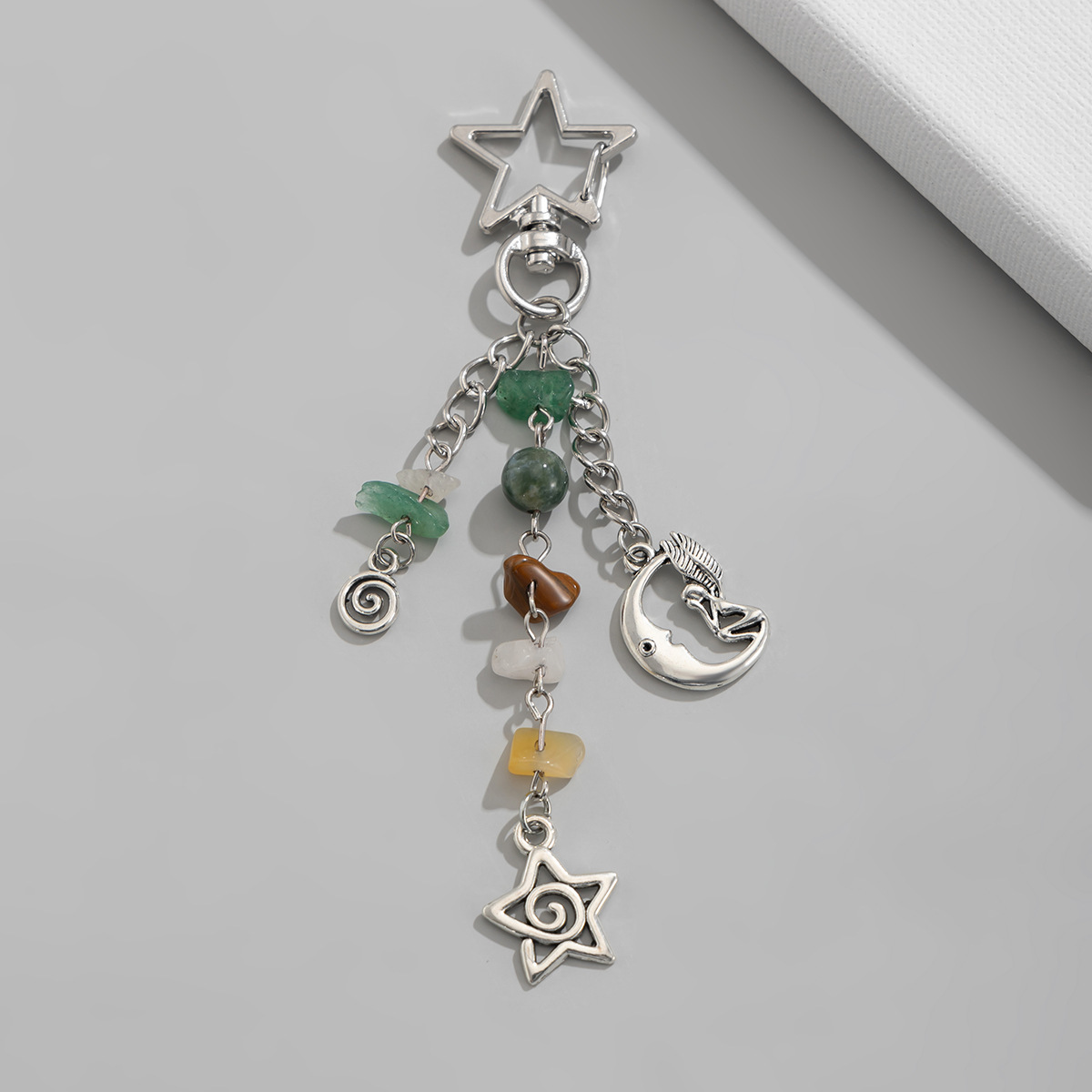 13g Weight Keychain Classification 1 Piece Quantity Holiday, Banquet, Selfie Occasion Glass, Zinc alloy Material Sun, Moon Pattern Unisex Gender Pastoral Style Pastoral Sun Moon Glass Zinc Alloy Unisex Keychain 6