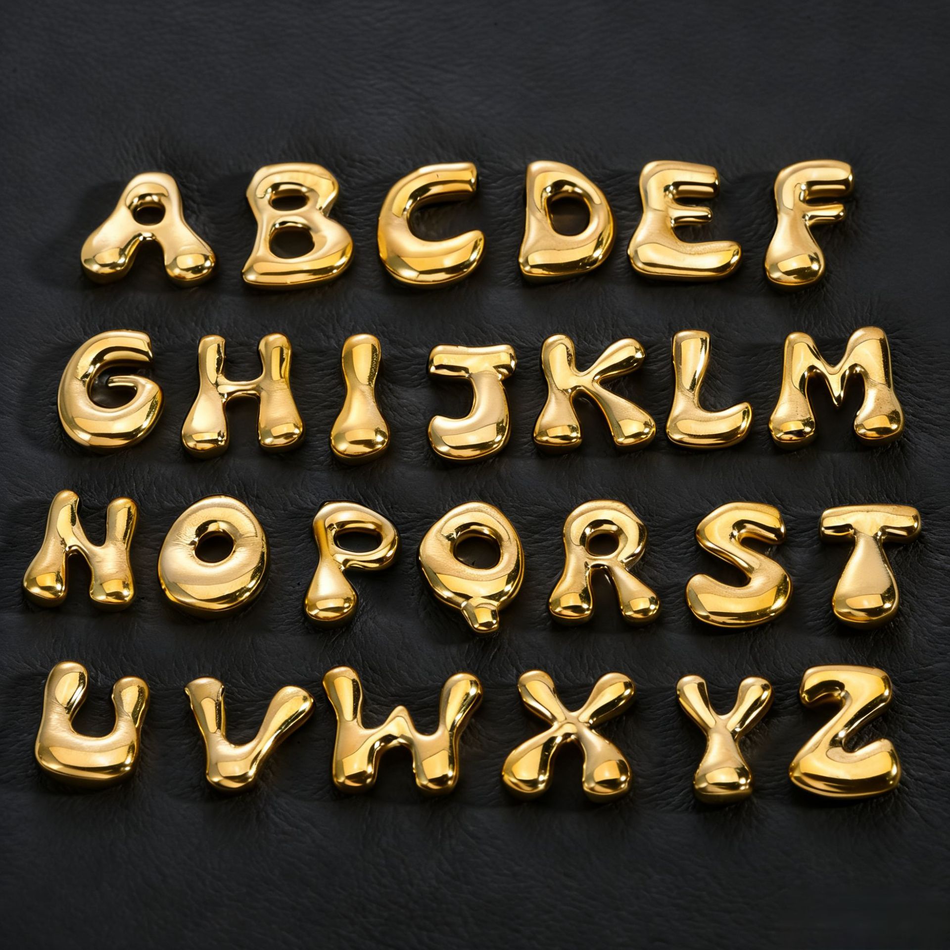 golden accessory stainless steel with letters