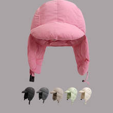 工厂定制冬季雷锋帽飞行帽护耳羽绒骑行帽女秋冬骑车防风保暖帽子