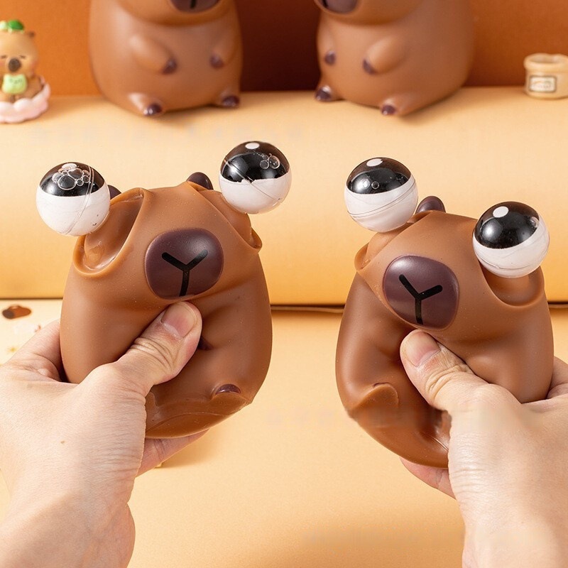 かわいい目を丸くしたカピバラの減圧おもちゃ、減圧ネット有名人のベントボール、小さな減圧おもちゃ|undefined