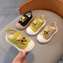 儿童帆布鞋一脚蹬宝宝鞋秋款幼儿园室内鞋小熊软底爆款二段学步鞋
