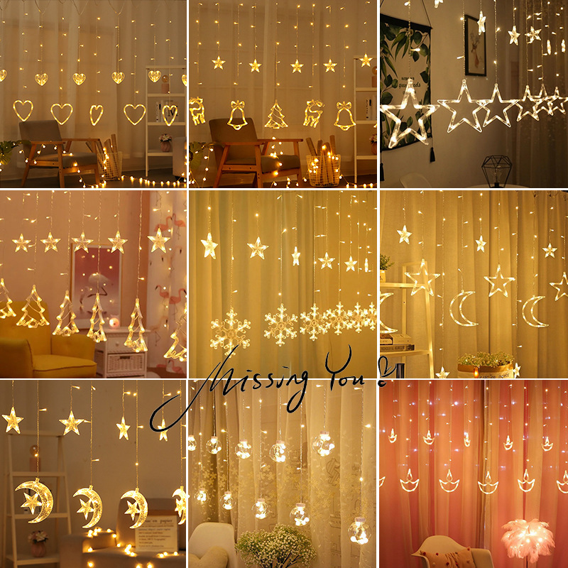 LED star curtain light starry birthday room bedroom scene colorful light snowflake wishing ball decorative curtain light LED star curtain light starry birthday room bedroom scene colorful light snowflake wishing ball decorative curtain light