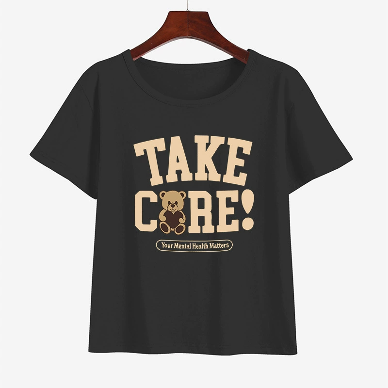 Футболка для внешней торговли Take Care (bear) рубашка с короткими рукавами AliExpress одежда трансграничный источник Амазонка