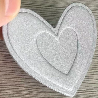 供应立体反光车缝标 高频压花服装装饰反光标 五角星桃心形反光标