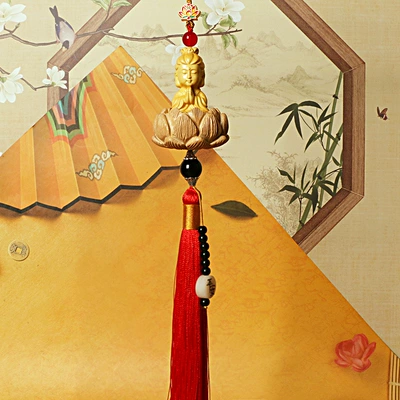 Car hanging | Pendant Car Bodhi Lotus Car - long-tassel-guanyin-pendant-red