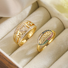�Ĺ� ŷ����ʱ��ͭ��18K���ʯMAMA���ο��ڽ�ָŮС�ڰٴ�ָ����