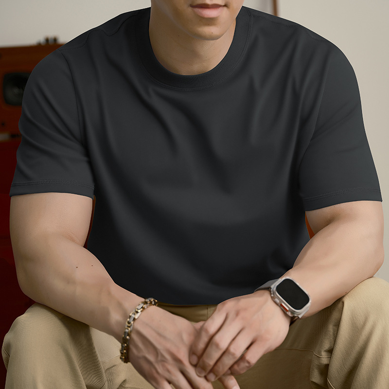 260g Heavyweight Pure Cotton Short-Sleeved T-Shirt for Men 2026 Summer New Style Xinjiang Long-Staple Cotton Antibacterial White Half-Sleeved T-Shirt for Men