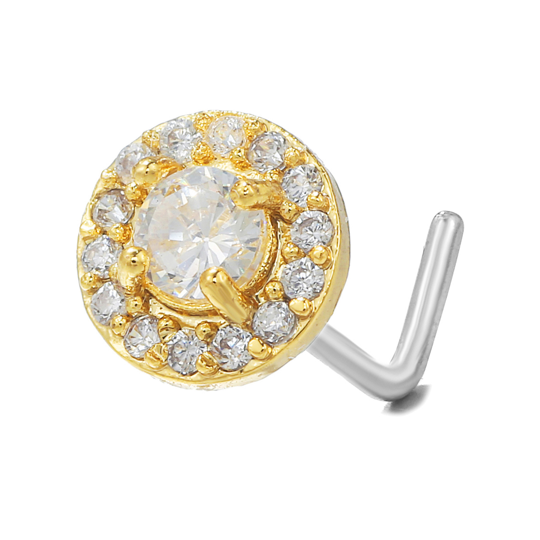 Fashion Bow Knot Copper Plating Zircon Nose studs 1 Piece