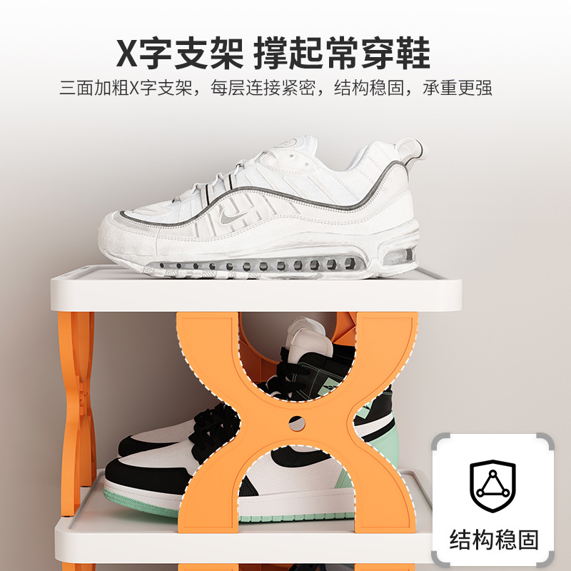 Zapatero Puerta de inicio simple entrada de almacenamiento artefacto ahorro de espacio en capas partición de múltiples capas de plástico pequeño gabinete de zapatos estrecho