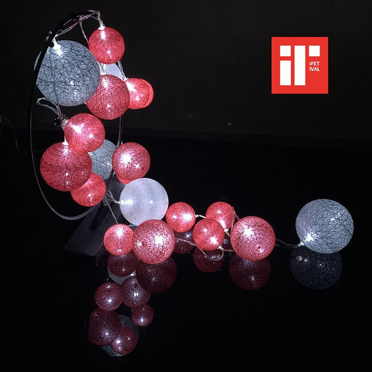 Love holiday lighting led cotton ball lights Thailand macaroon cotton ball lights flashing lights string confession decoration lights