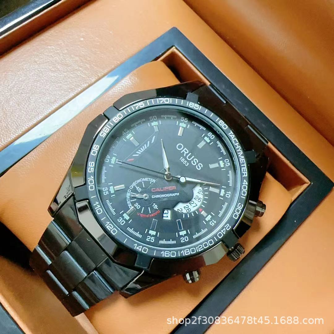 Contador de productos genuinos fresco reloj de gama alta tendencia deportiva de los hombres de negocios cinturón de acero calendario luminoso impermeable nuevo elegante