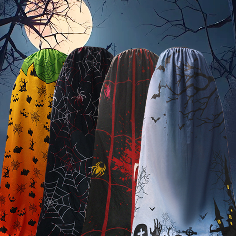 Halloween nueva capa capa de cosplay vestido de brujo de la muerte capa impresa digital sensación de terror hombro