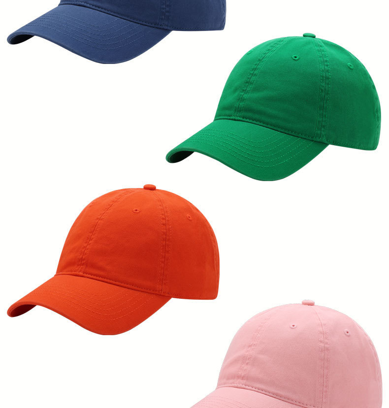 Combed Cotton Baseball Cap Solid Color Water Washed Hat Simple Trendy Duck Bill Cap Outdoor Popular Versatile Soft Top Sun Visor Hat
