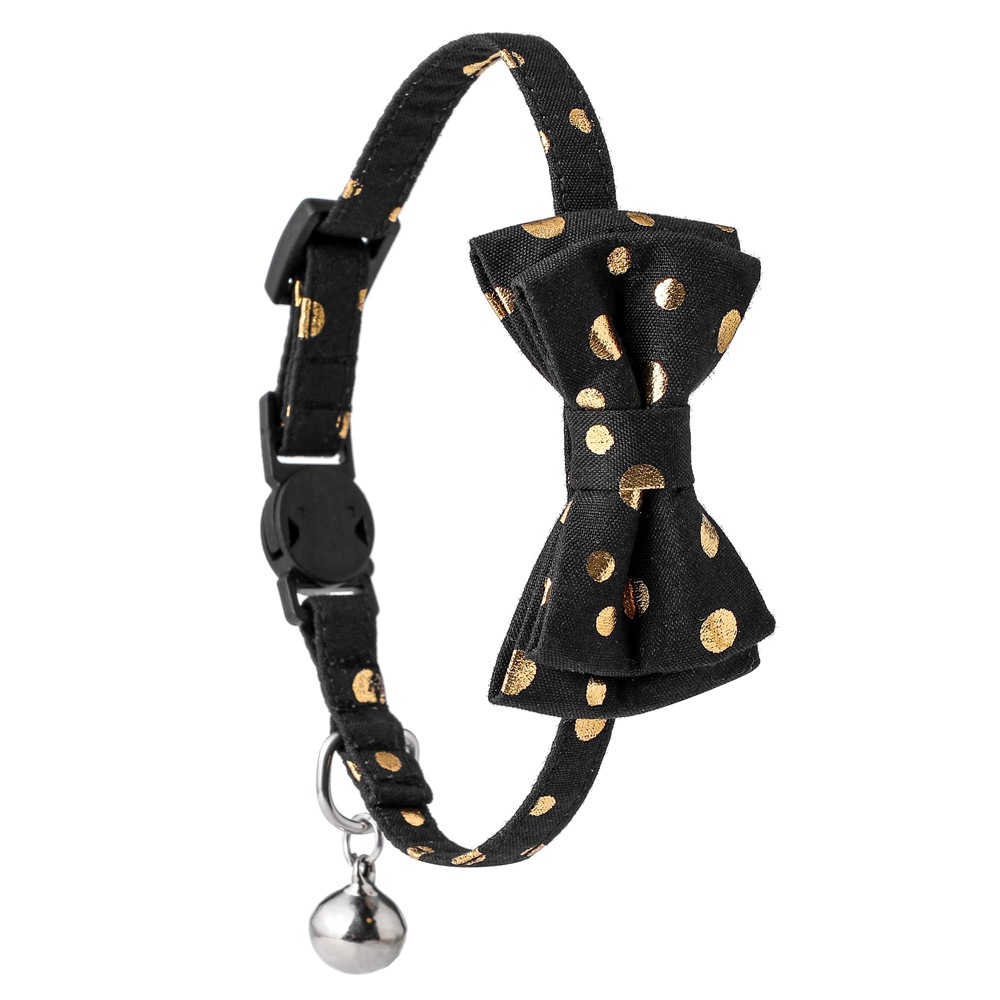 Nuevo estampado transfronterizo estampado leopardo punto arco de doble capa desmontable collar de seguridad para mascotas