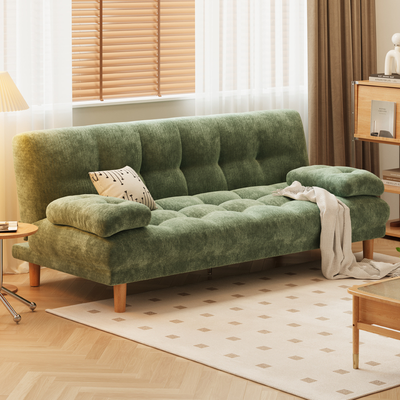 Trendy Dual-Purpose Sofa Bed, Stackable, Suitable for Small Apartments, Double Chenille Lazy Sofa for Home Use in the Living Room Trendy Dual-Purpose Sofa Bed, Stackable, Suitable for Small Apartments, Double Chenille Lazy Sofa for Home Use in the Living Room