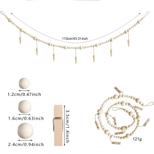 Cross-border hot selling woven tapestry cotton thread wall hanging handmade photo wall hanging photo with small wooden clip