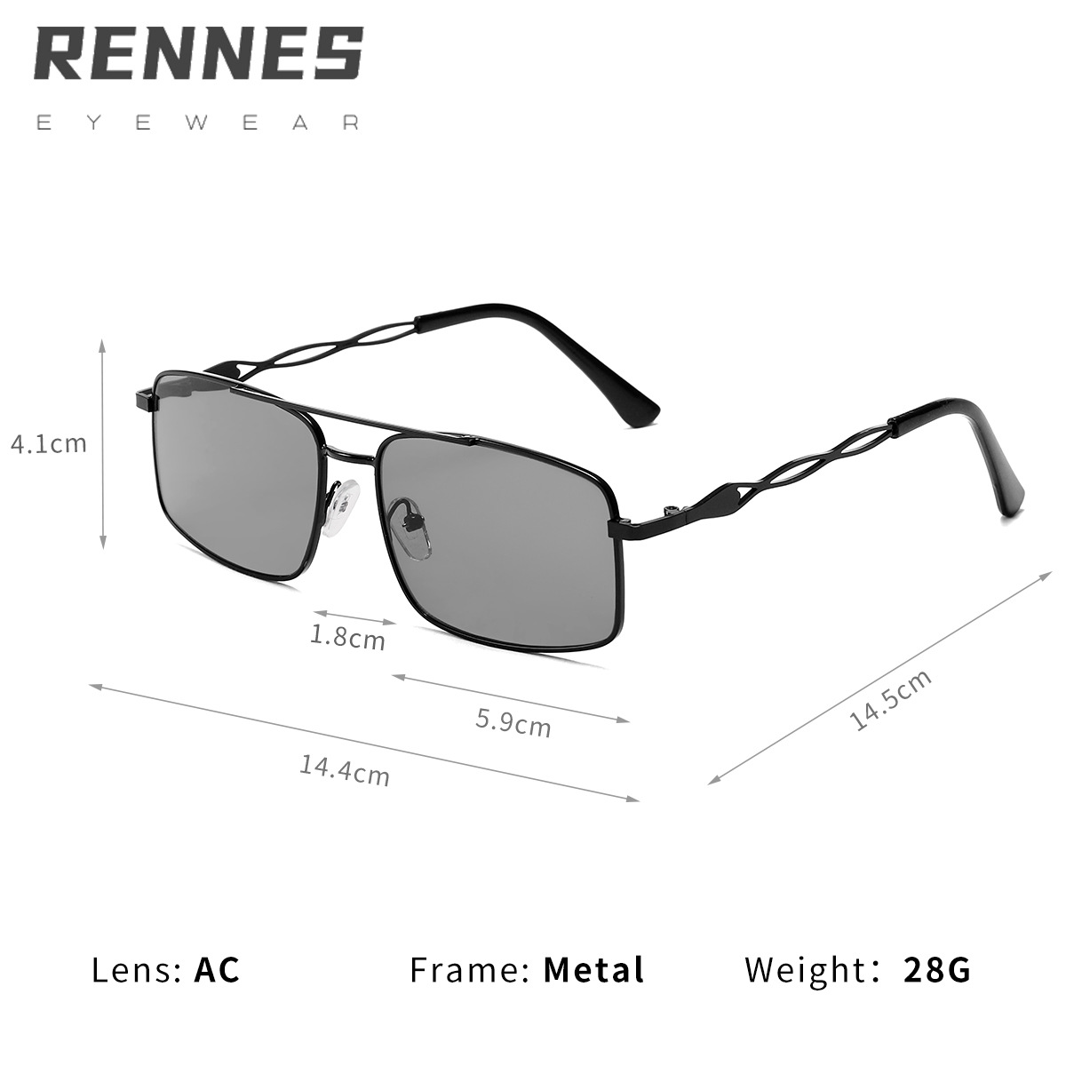 2023 nueva protección solar gafas de sol hombres de metal doble haz gafas de sol caja de negocios casual conducción pesca gafas de sol