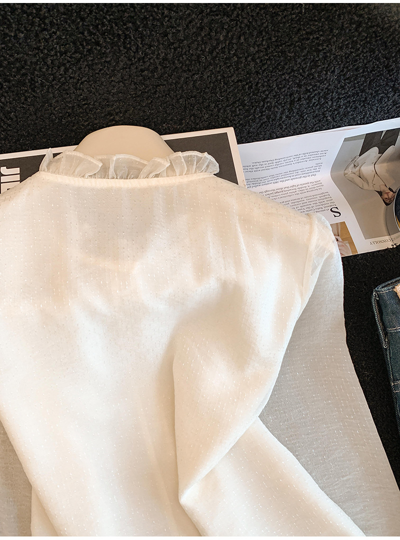 Elegante Damenbluse Mit Rüschen Und Stehkragen Für Den Frühling_voghion.com