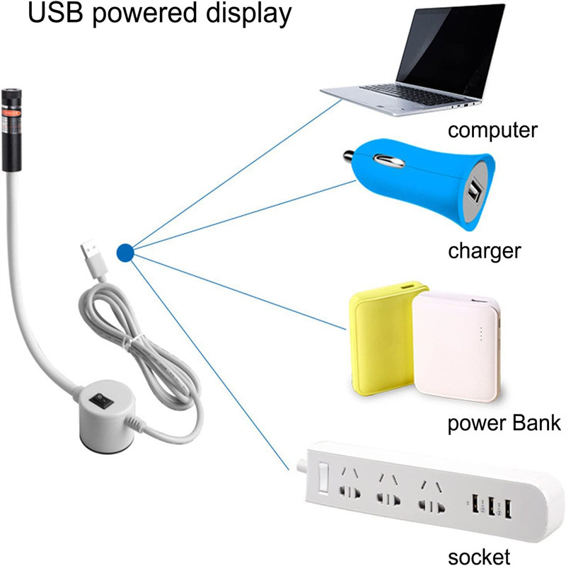 Luz de máquina de coser roja y verde cruz láser 360 ° giratoria portátil USB máquina de coser cruz luz de posicionamiento