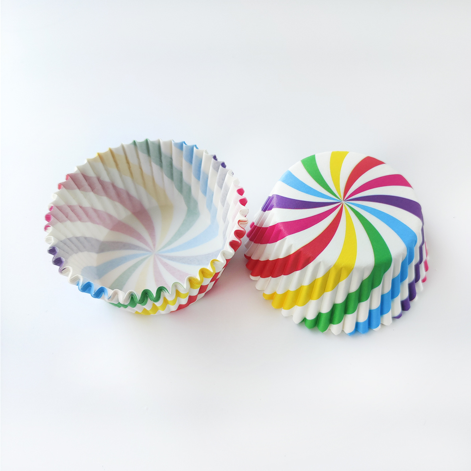 PVC barril de color arcoíris pastel de papel taza de papel pastel de color de papel soporte de nieve niang pastel de luna almohadilla de papel muffin taza